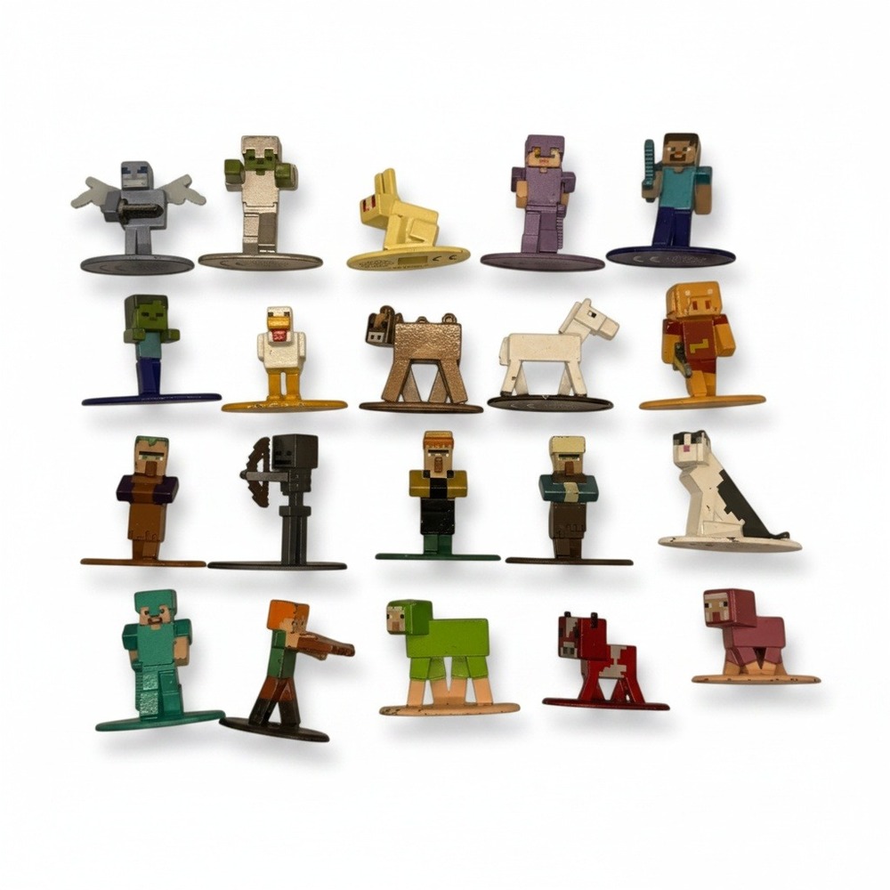 Jada Toys Minecraft Nano MetalFigs Lot of 20 Die Cast Mini Figures Mojang